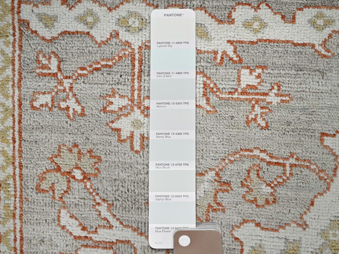 10'1" x 13'8" New Hand Knotted Grey Wool Rectangle Oriental Rug - MOA10286507