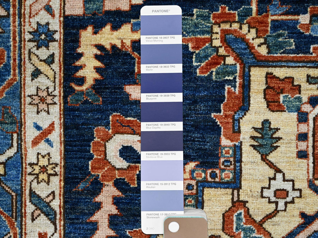 9'2" x 11'8" New Hand Knotted Blue Wool Rectangle Oriental Rug - MOA10286510