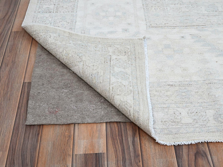 9'11" x 13'7" New Hand Knotted Ivory Wool Rectangle Oriental Rug - MOA10286511
