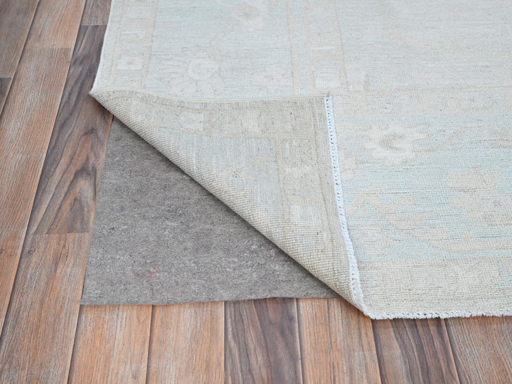 8'2" x 9'6" New Hand Knotted Grey Wool Rectangle Oriental Rug - MOA10286512