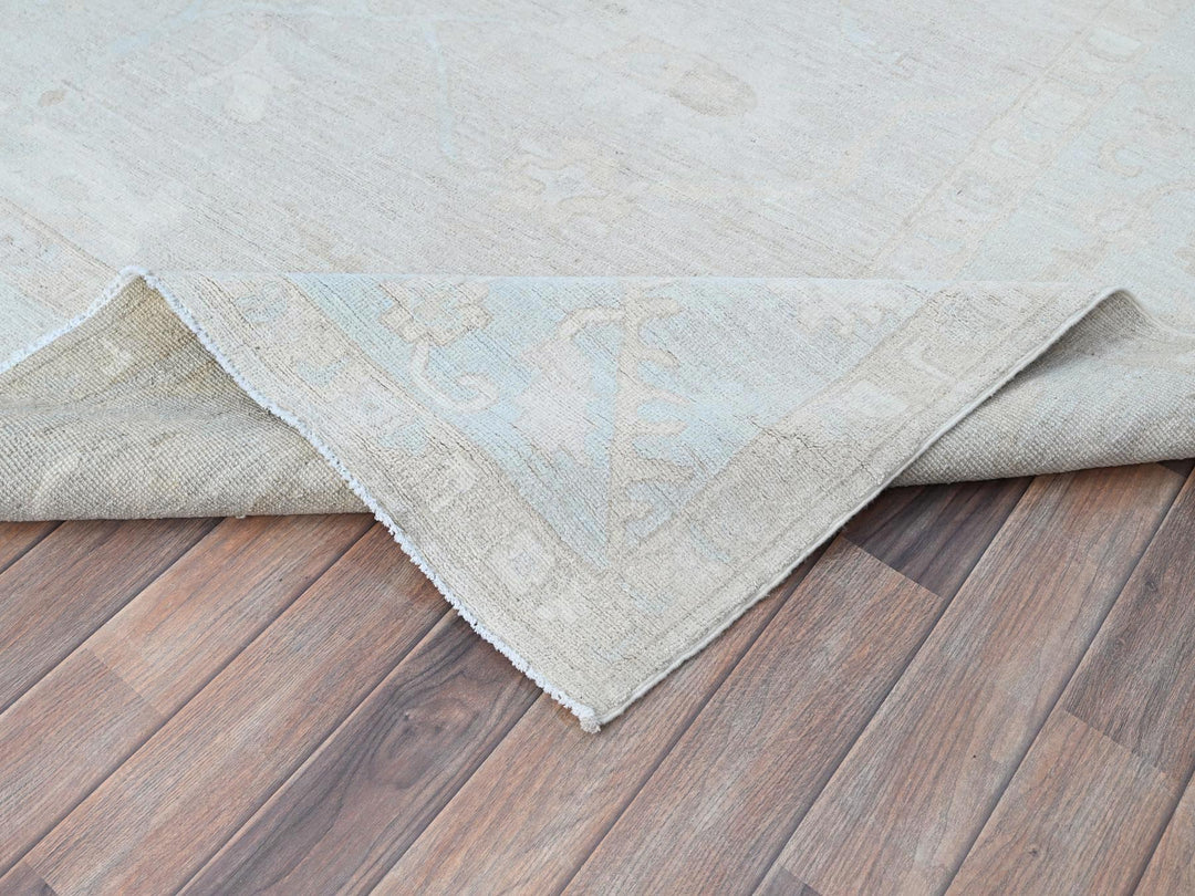8'2" x 9'6" New Hand Knotted Grey Wool Rectangle Oriental Rug - MOA10286512