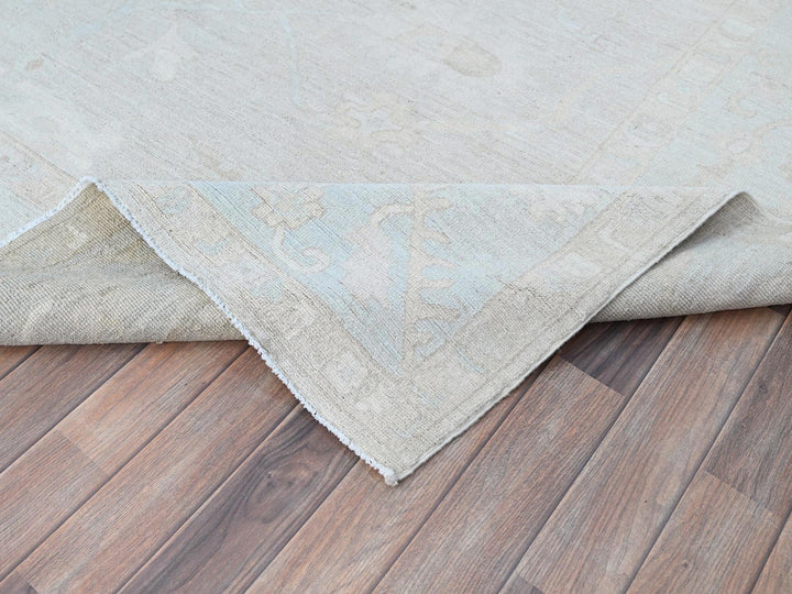 8'2" x 9'6" New Hand Knotted Grey Wool Rectangle Oriental Rug - MOA10286512