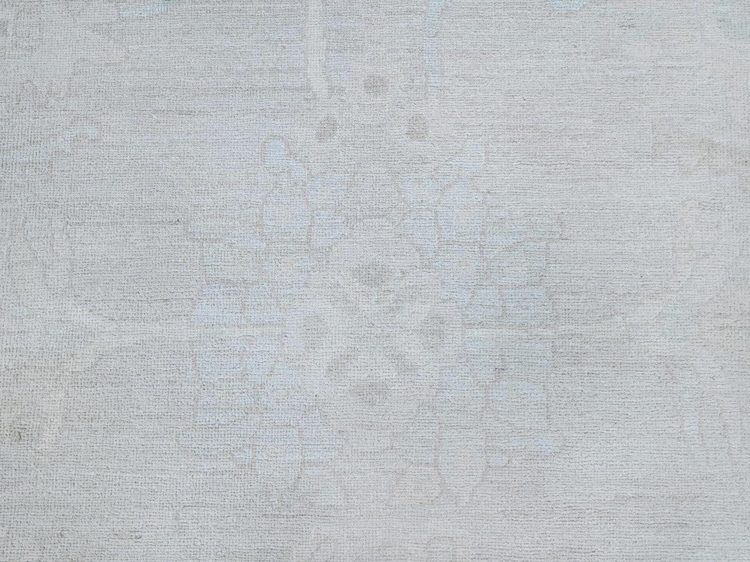 8'2" x 9'6" New Hand Knotted Grey Wool Rectangle Oriental Rug - MOA10286512