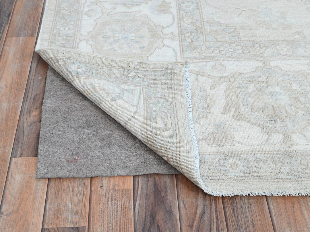 8'11" x 11'10" New Hand Knotted Grey Wool Rectangle Oriental Rug - MOA10286513