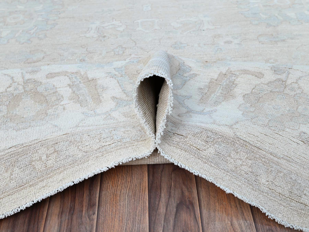 8'11" x 11'10" New Hand Knotted Grey Wool Rectangle Oriental Rug - MOA10286513