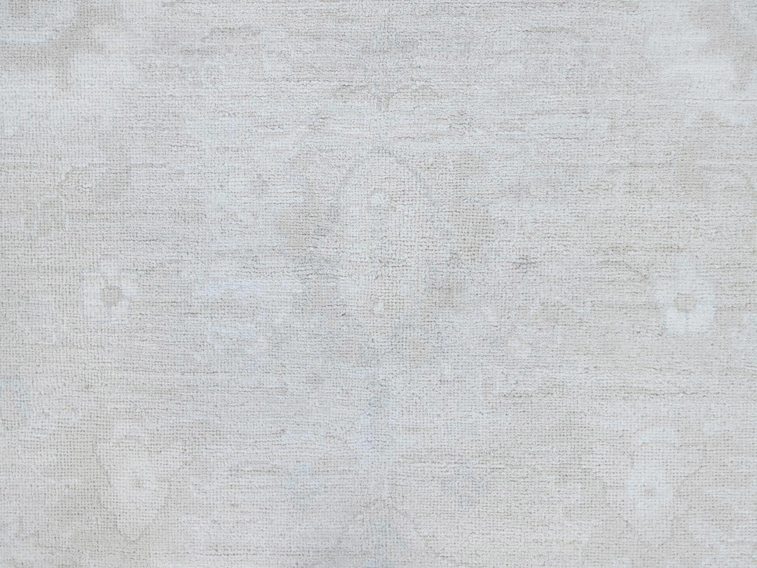 8'11" x 11'10" New Hand Knotted Grey Wool Rectangle Oriental Rug - MOA10286513