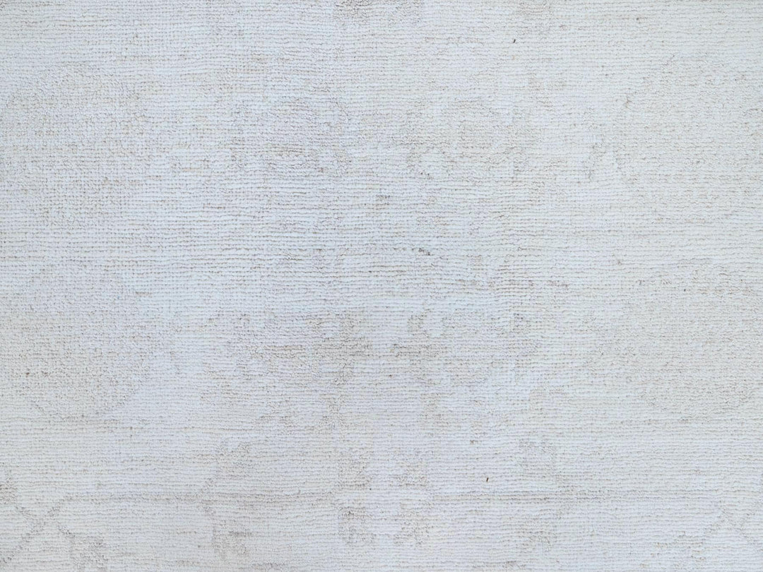 9'11" x 13'10" New Hand Knotted Ivory Wool Rectangle Oriental Rug - MOA10286515