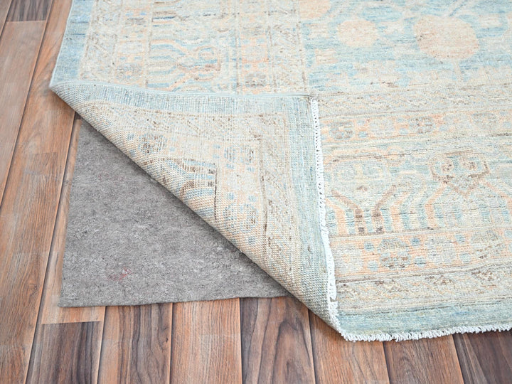 9'11" x 13'6" New Hand Knotted Blue Wool Rectangle Oriental Rug - MOA10286517