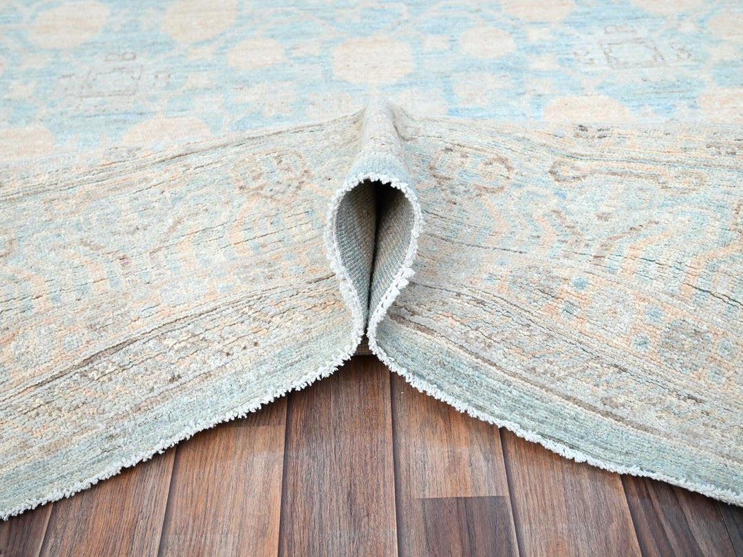 9'11" x 13'6" New Hand Knotted Blue Wool Rectangle Oriental Rug - MOA10286517