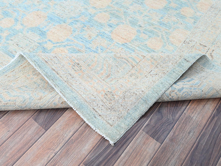 9'11" x 13'6" New Hand Knotted Blue Wool Rectangle Oriental Rug - MOA10286517