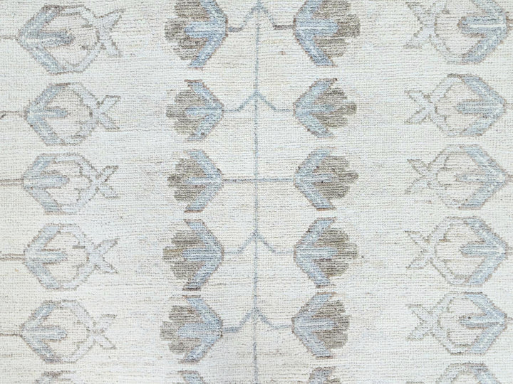 9'11" x 13'6" New Hand Knotted Ivory Wool Rectangle Oriental Rug - MOA10286521