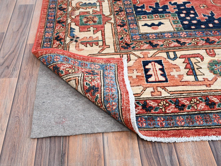 10'1" x 13'11" New Hand Knotted Red Wool Rectangle Oriental Rug - MOA10286576
