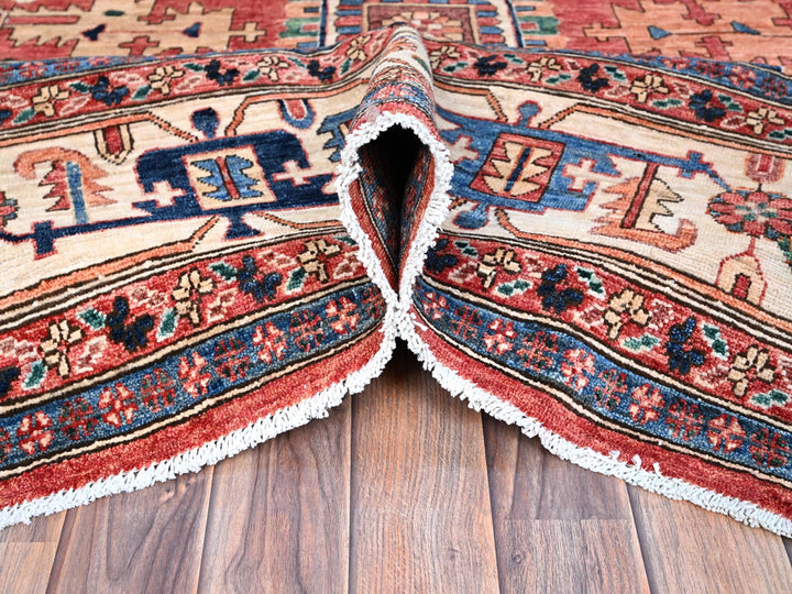 10'1" x 13'11" New Hand Knotted Red Wool Rectangle Oriental Rug - MOA10286576