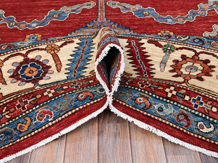 10'0" x 14'4" New Hand Knotted Red Wool Rectangle Oriental Rug - MOA10286583