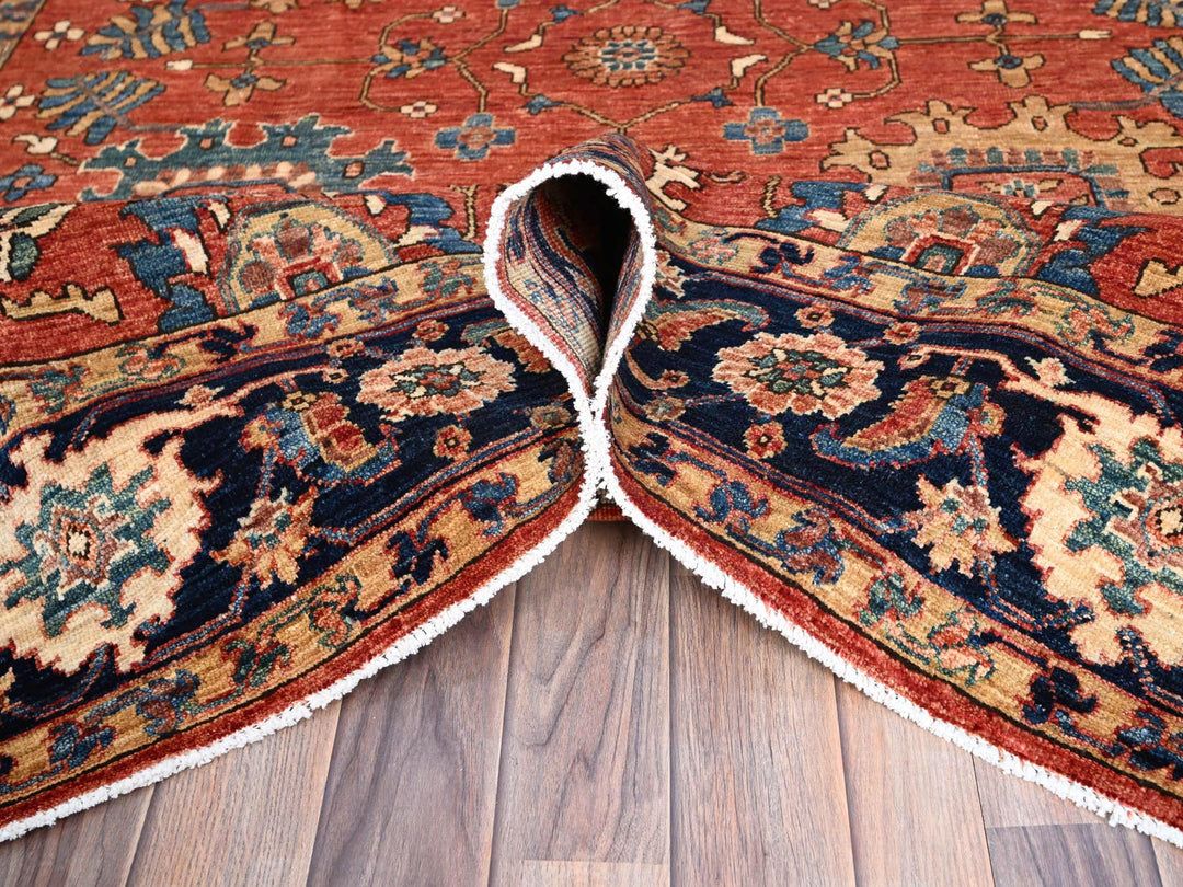 6'1" x 8'10" New Hand Knotted Red Wool Rectangle Oriental Rug - MOA10286586