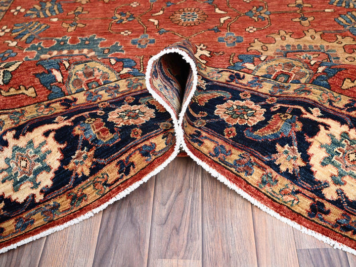 6'1" x 8'10" New Hand Knotted Red Wool Rectangle Oriental Rug - MOA10286586