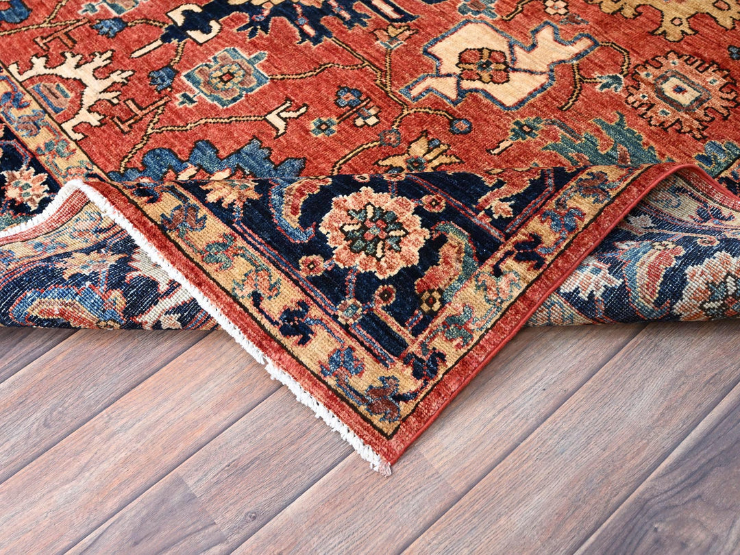 6'1" x 8'10" New Hand Knotted Red Wool Rectangle Oriental Rug - MOA10286586