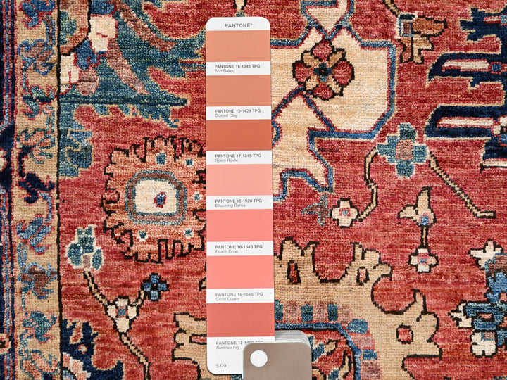 6'1" x 8'10" New Hand Knotted Red Wool Rectangle Oriental Rug - MOA10286586