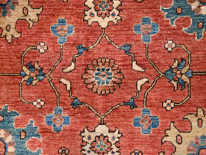 6'1" x 8'10" New Hand Knotted Red Wool Rectangle Oriental Rug - MOA10286586