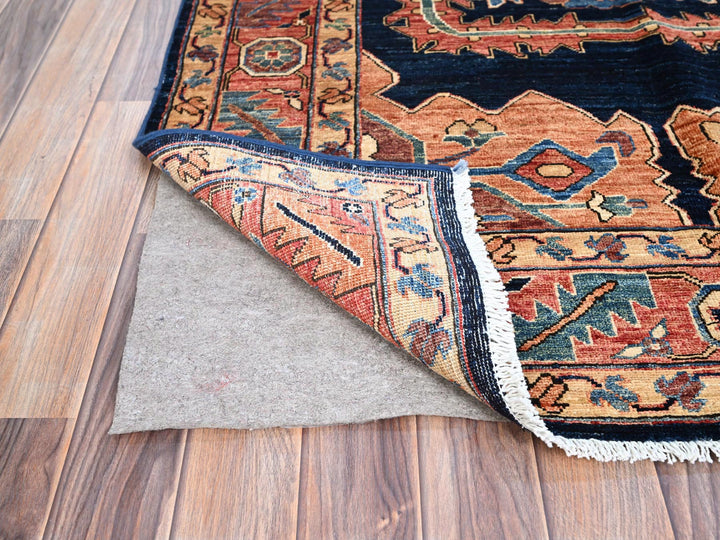 4'1" x 6'2" New Hand Knotted Blue Wool Rectangle Oriental Rug - MOA10286589