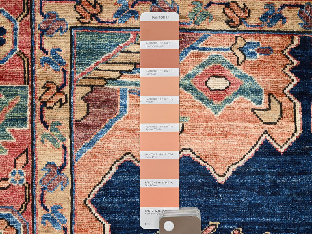 4'1" x 6'2" New Hand Knotted Blue Wool Rectangle Oriental Rug - MOA10286589
