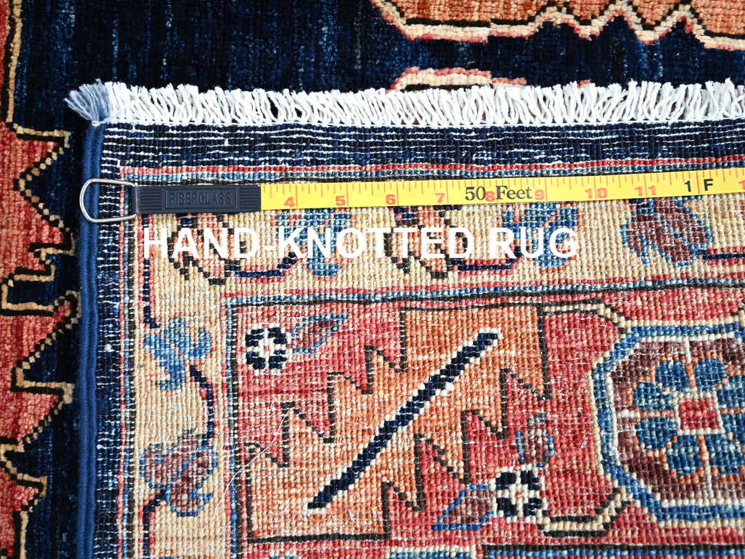 4'1" x 6'2" New Hand Knotted Blue Wool Rectangle Oriental Rug - MOA10286589