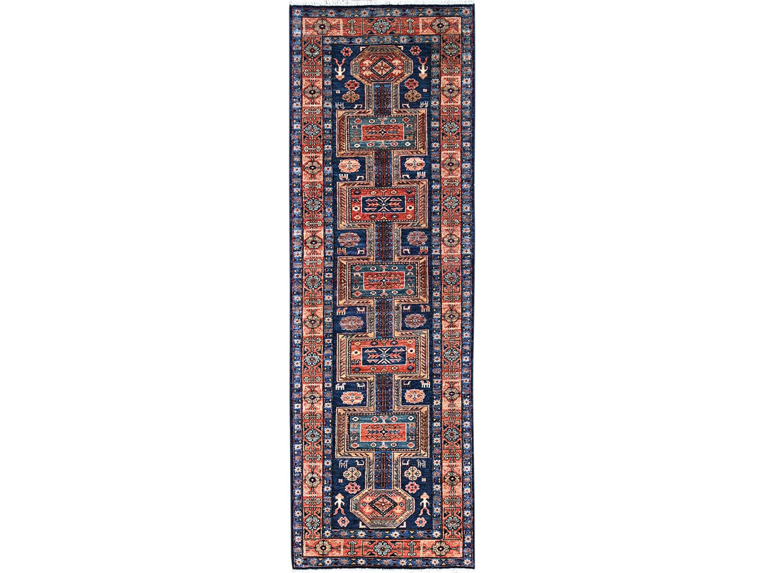 2'9" x 9'1" New Hand Knotted Orange Wool Runner Oriental Rug - MOA10286604