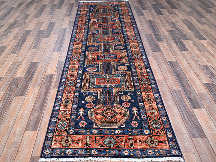 2'9" x 9'1" New Hand Knotted Orange Wool Runner Oriental Rug - MOA10286604