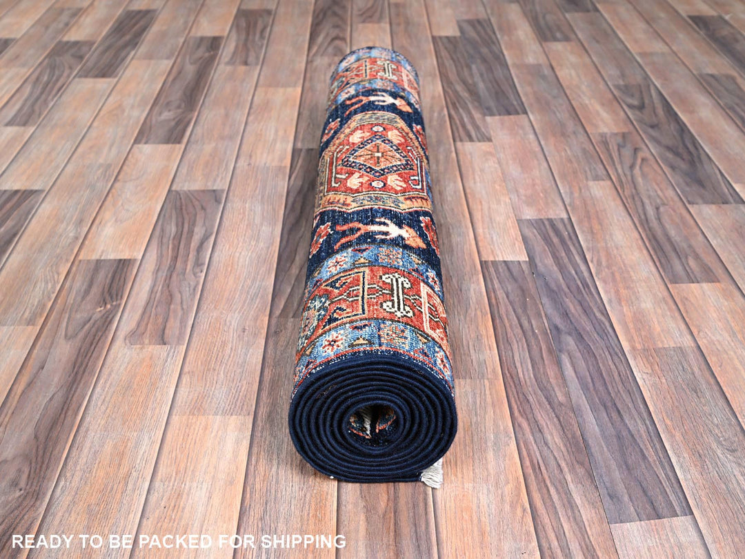 2'9" x 9'1" New Hand Knotted Orange Wool Runner Oriental Rug - MOA10286604