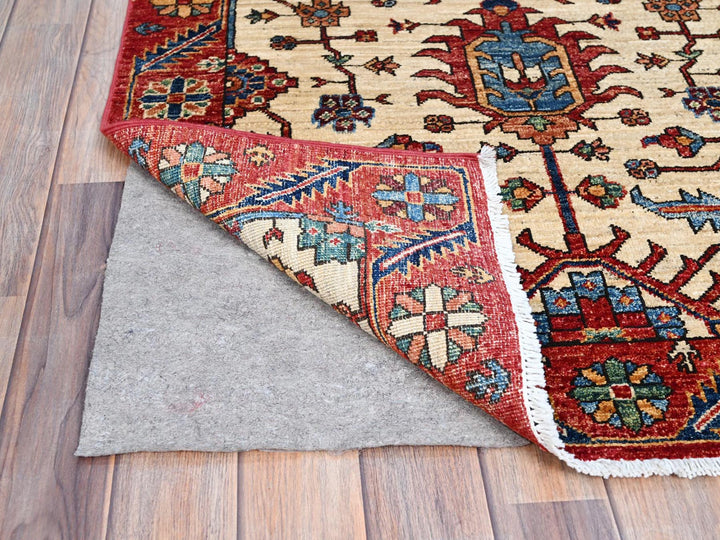 3'2" x 6'1" New Hand Knotted Beige Wool Rectangle Oriental Rug - MOA10286607