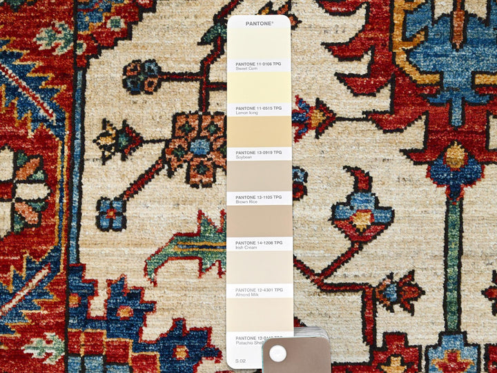 3'2" x 6'1" New Hand Knotted Beige Wool Rectangle Oriental Rug - MOA10286607