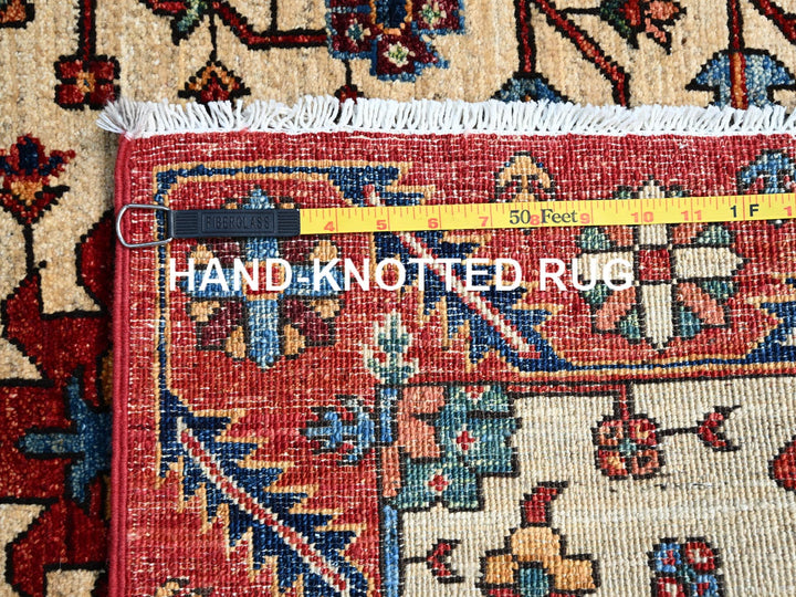 3'2" x 6'1" New Hand Knotted Beige Wool Rectangle Oriental Rug - MOA10286607