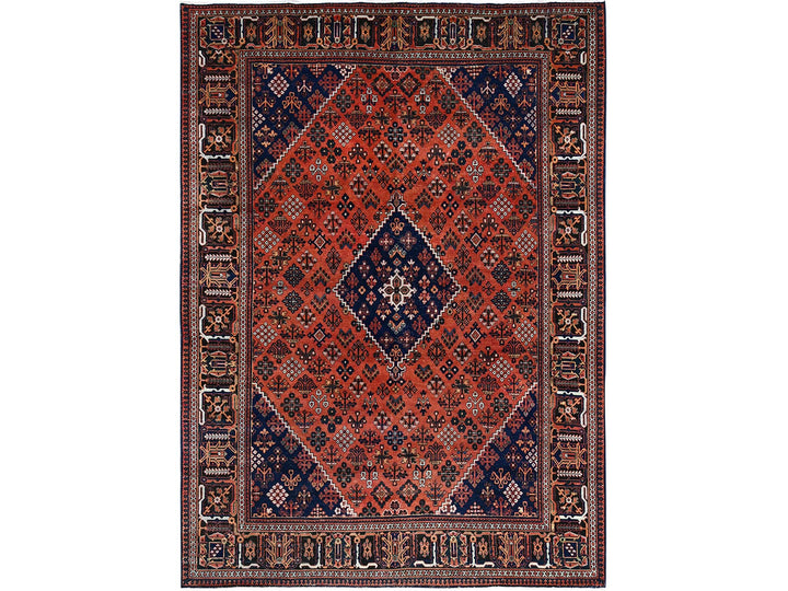 8'1" x 11'3" Vintage Hand Knotted Red Wool Rectangle Oriental Rug - MOA10286615