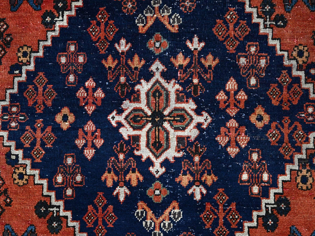 8'1" x 11'3" Vintage Hand Knotted Red Wool Rectangle Oriental Rug - MOA10286615