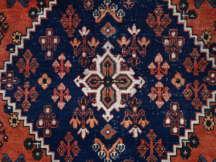 8'1" x 11'3" Vintage Hand Knotted Red Wool Rectangle Oriental Rug - MOA10286615