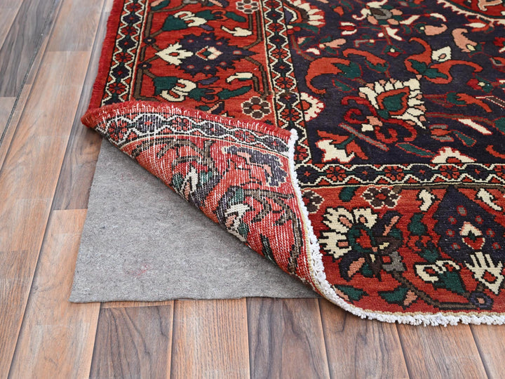 8'7" x 11'2" Vintage Hand Knotted Red Wool Rectangle Oriental Rug - MOA10286618