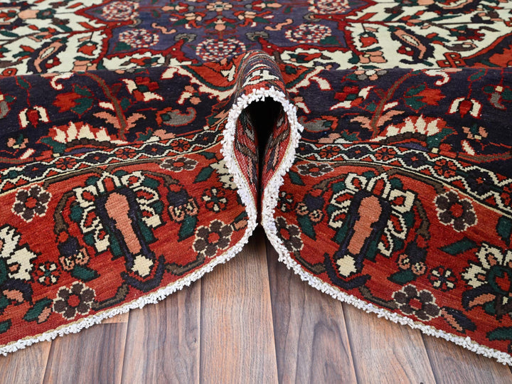 8'7" x 11'2" Vintage Hand Knotted Red Wool Rectangle Oriental Rug - MOA10286618