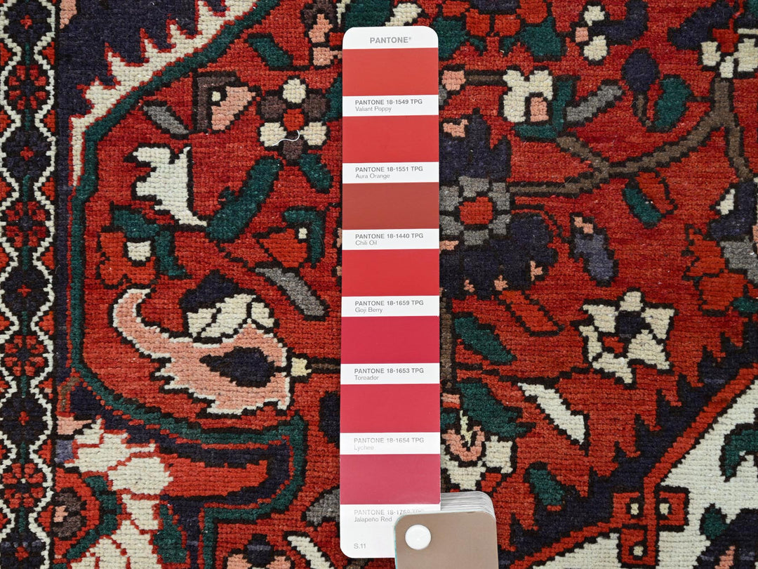 8'7" x 11'2" Vintage Hand Knotted Red Wool Rectangle Oriental Rug - MOA10286618