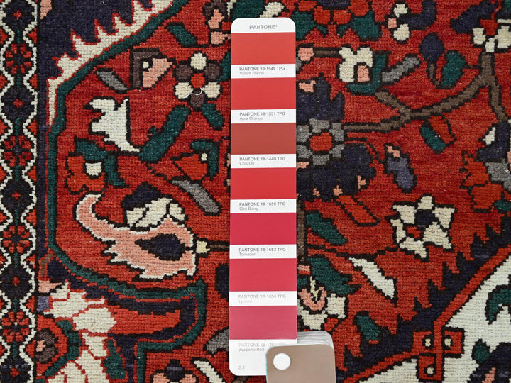 8'7" x 11'2" Vintage Hand Knotted Red Wool Rectangle Oriental Rug - MOA10286618