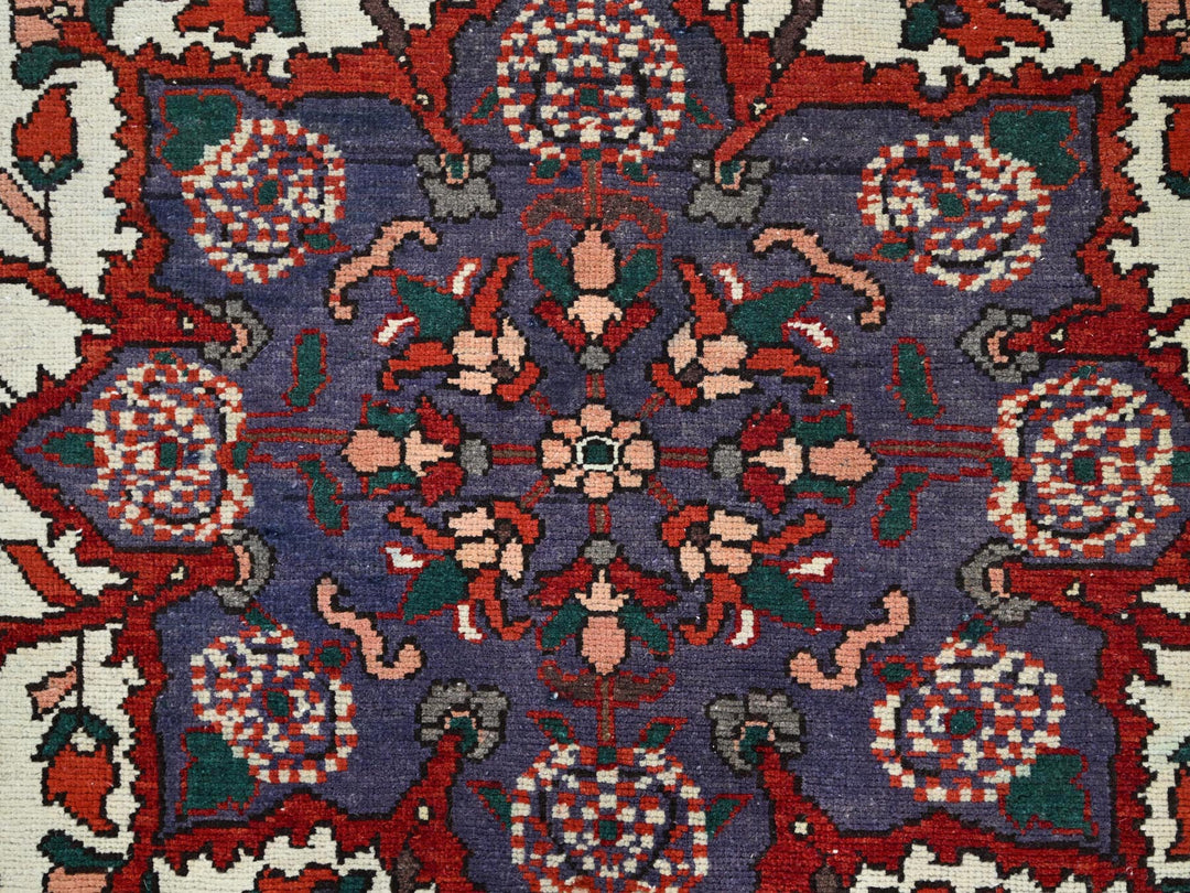 8'7" x 11'2" Vintage Hand Knotted Red Wool Rectangle Oriental Rug - MOA10286618