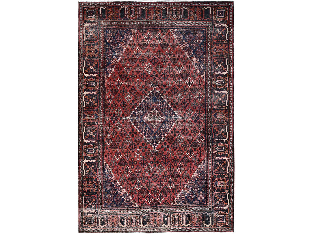 6'9" x 10'0" New Hand Knotted Red Wool Square Oriental Rug - MOA10286622