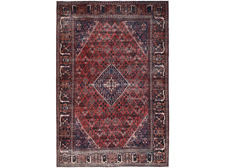 6'9" x 10'0" New Hand Knotted Red Wool Square Oriental Rug - MOA10286622