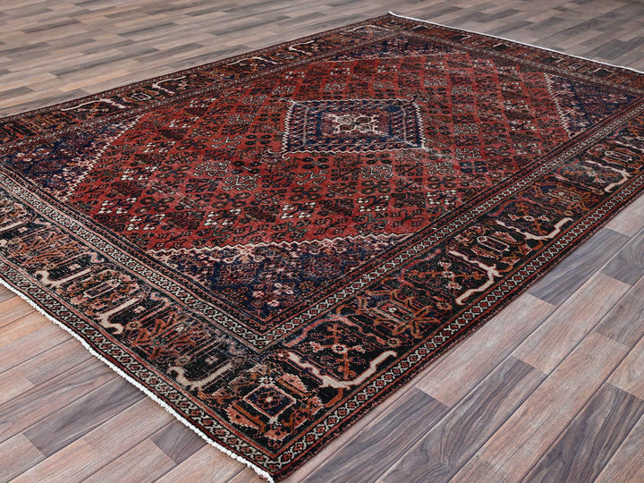 6'9" x 10'0" New Hand Knotted Red Wool Square Oriental Rug - MOA10286622