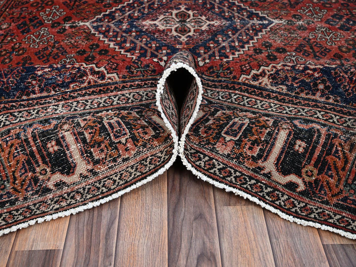 6'9" x 10'0" New Hand Knotted Red Wool Square Oriental Rug - MOA10286622