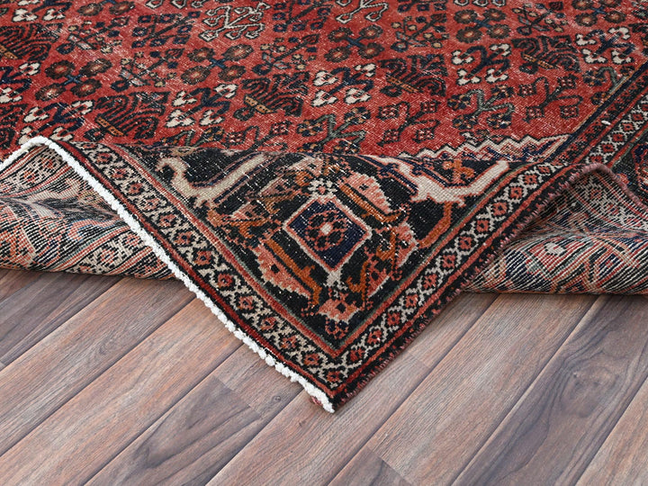 6'9" x 10'0" New Hand Knotted Red Wool Square Oriental Rug - MOA10286622