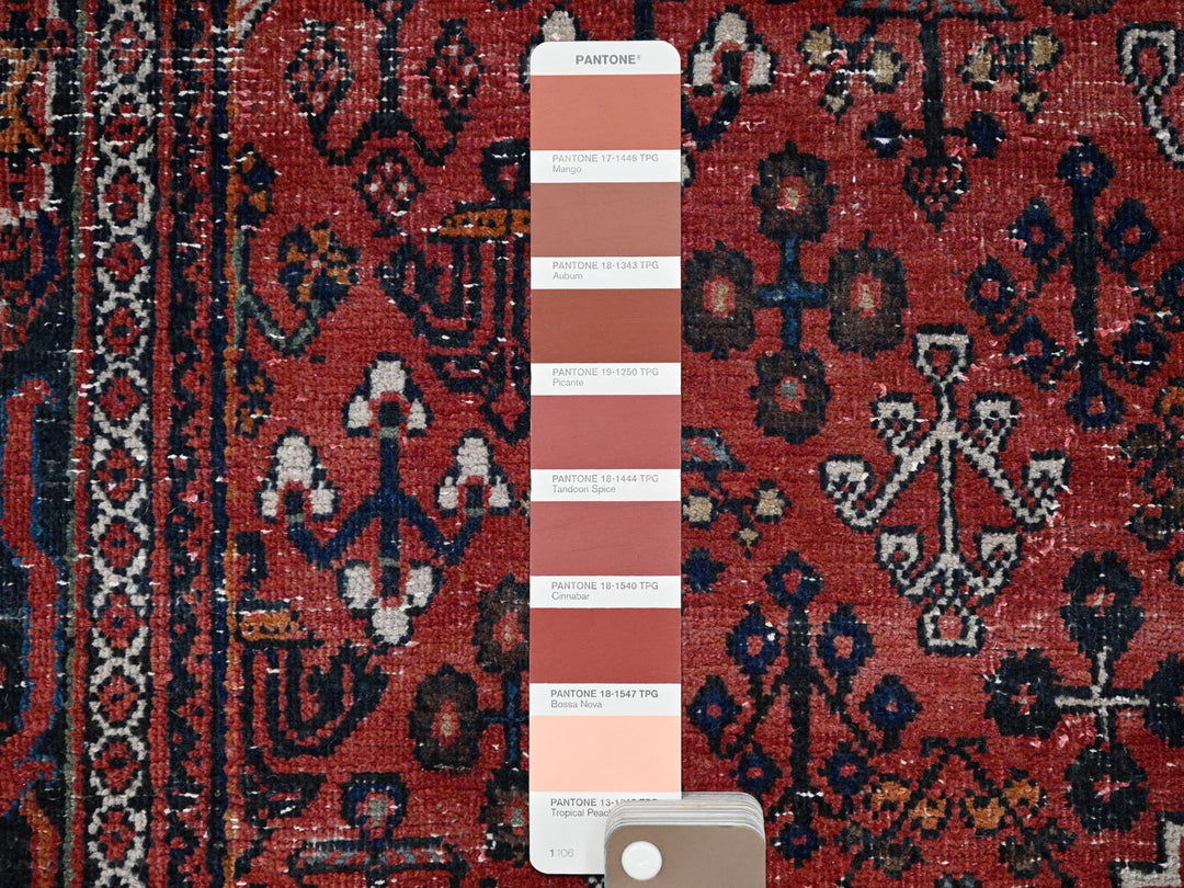 6'9" x 10'0" New Hand Knotted Red Wool Square Oriental Rug - MOA10286622
