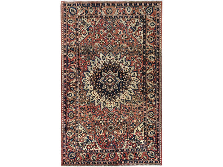 5'3" x 8'6" New Hand Knotted Red Wool Rectangle Oriental Rug - MOA10286624