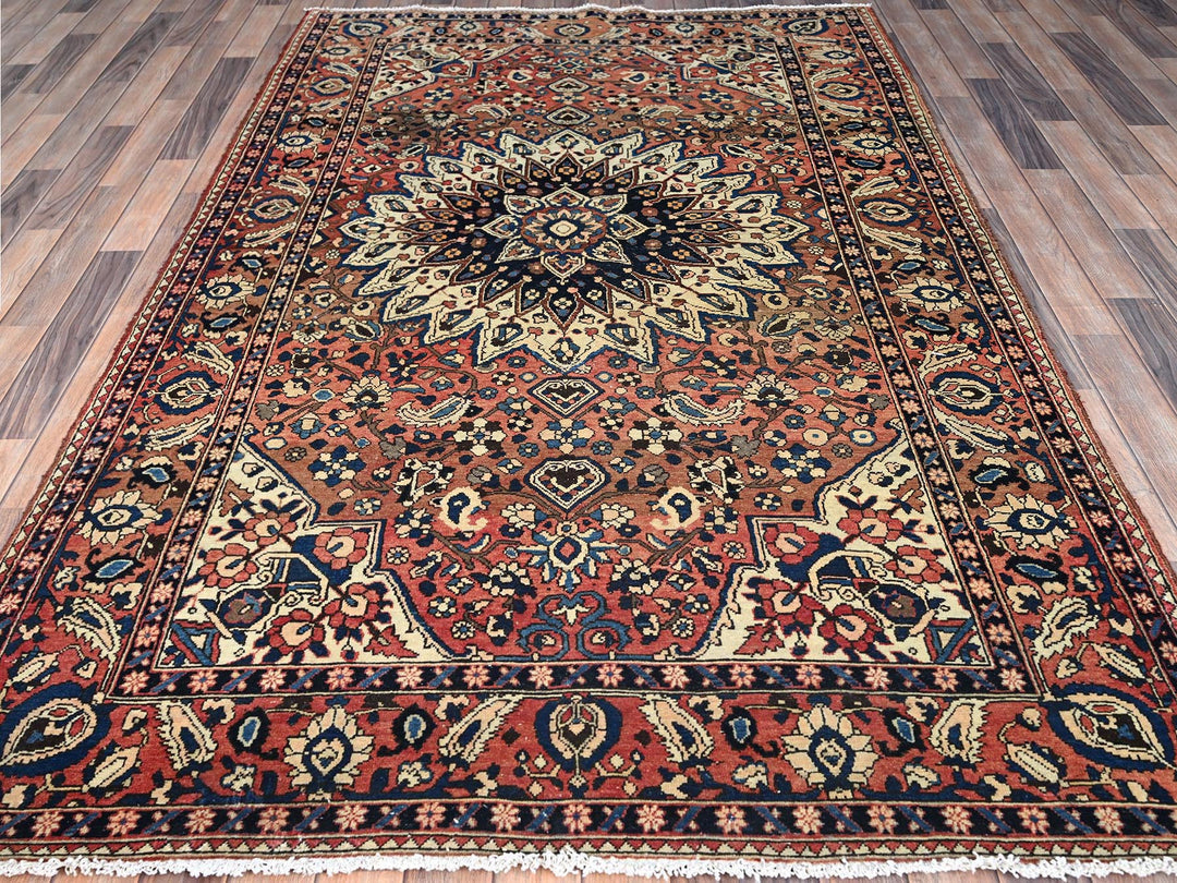 5'3" x 8'6" New Hand Knotted Red Wool Rectangle Oriental Rug - MOA10286624