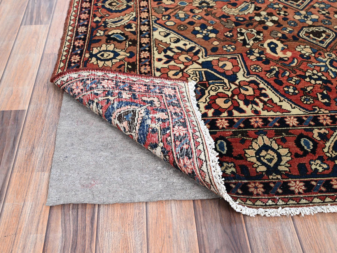 5'3" x 8'6" New Hand Knotted Red Wool Rectangle Oriental Rug - MOA10286624