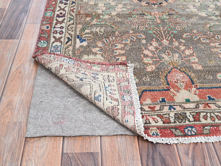 3'3" x 9'5" Vintage Hand Knotted Brown Wool Runner Oriental Rug - MOA10286638